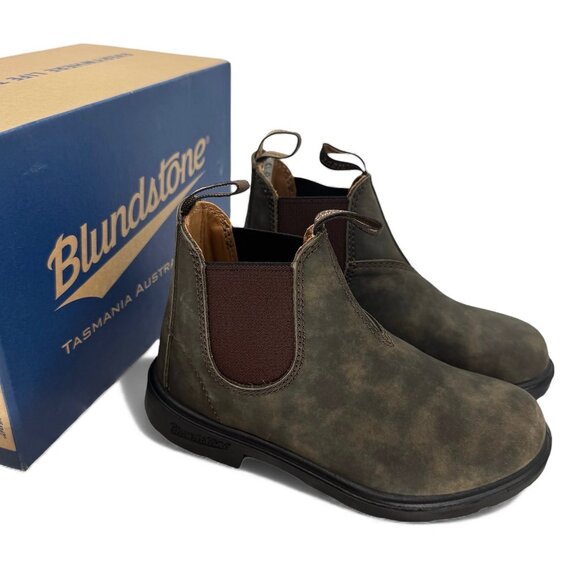 Blundstone 565 Kids Leather Rustic Brown Chelsea Boots Unisex 13 AU Youth US 1 - Picture 4 of 9